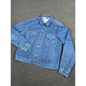 Vintage Big Mac JC Penny Denim Jacket Mens 44 Blue Trucker Union USA Made 70s